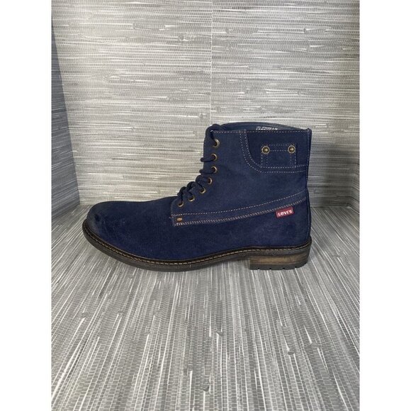Levis Men's Sheffield Ankle Casual/Work Boots Blue Chambray Suede Lace Up SZ 10 - Picture 4 of 11